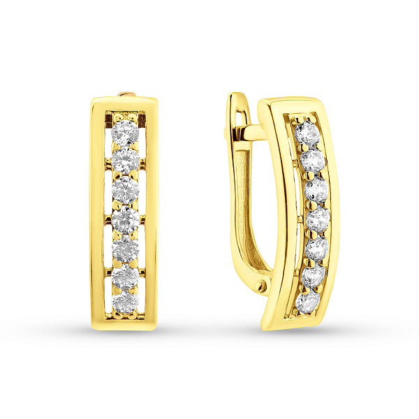 Золотые серьги с фианитами (арт. 111037ж) – изображение 1