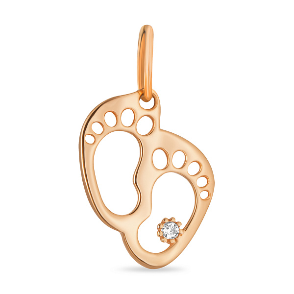 Подвеска Ножки младенца из красного золота (арт. 424089) – изображение 1