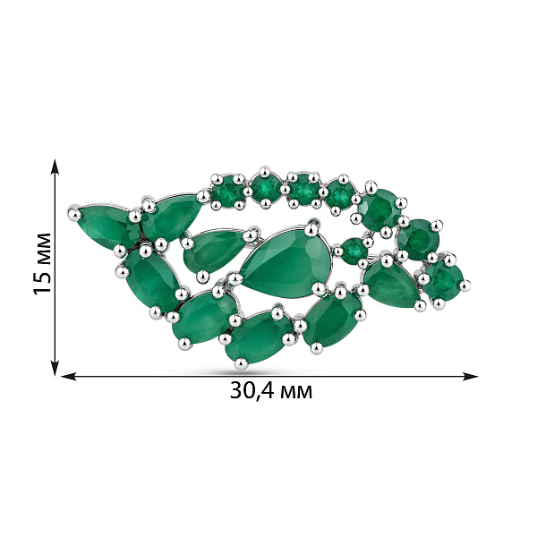 Серебряная брошь с изумрудами (арт. 7505/2173489Изм) – изображение 2