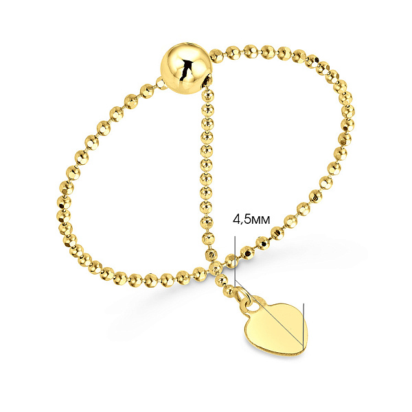 Кольцо Fly из желтого золота с цепочкой (арт. 155784ж) – изображение 4