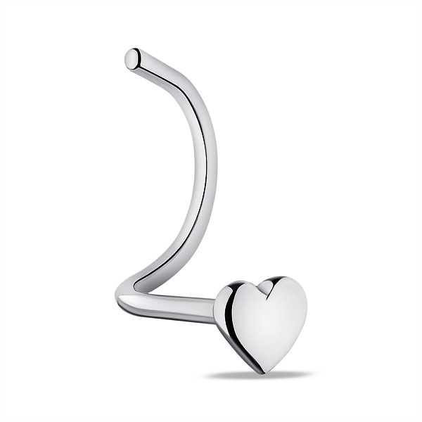 Серебряная серьга-пирсинг Сердце для носа (арт. 7512/ПР2/003) – изображение 1