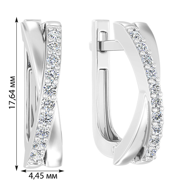 Сережки Синергия золотые с фианитами (арт. 111102б) – изображение 3