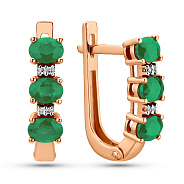 Серьги из красного золота с бриллиантами (арт. С011106и)