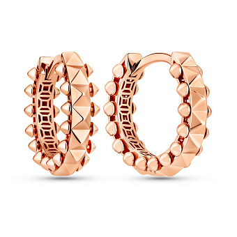 Золотые серьги-кольца без камней (арт. 111438)