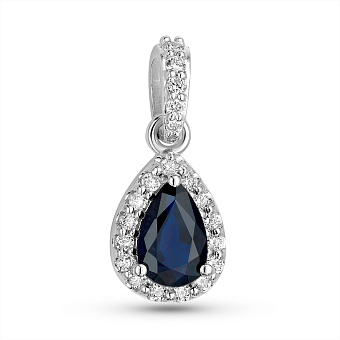 Золотой кулон с сапфиром и бриллиантами (арт. П011235бс)