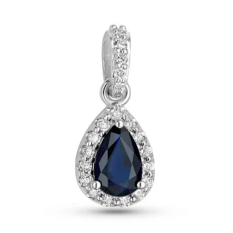 Золотой кулон с сапфиром и бриллиантами (арт. П011235бс)