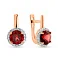 Сережки из золота с гранатом и фианитами (арт. 111152Пк) – изображение 1