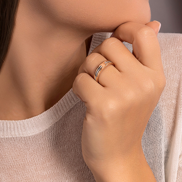 Каблучка золота в комбінованому кольорі металу (арт. 154945кб) – зображення 4