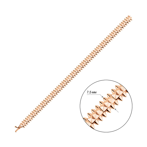 Широкий браслет из красного золота (арт. 326339) – изображение 3