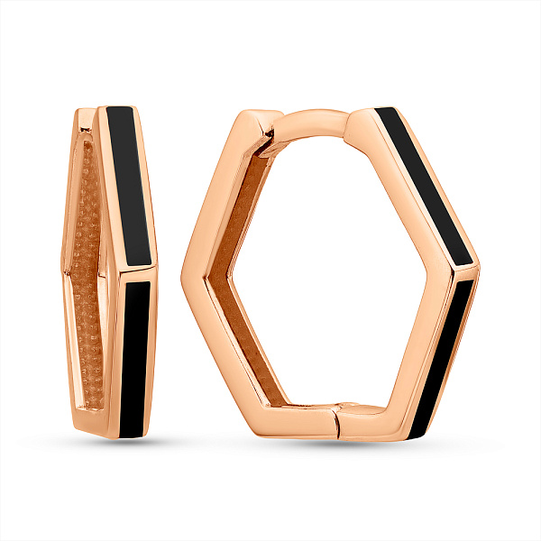 Серьги из красного золота с эмалью (арт. 1091790еч) – изображение 1