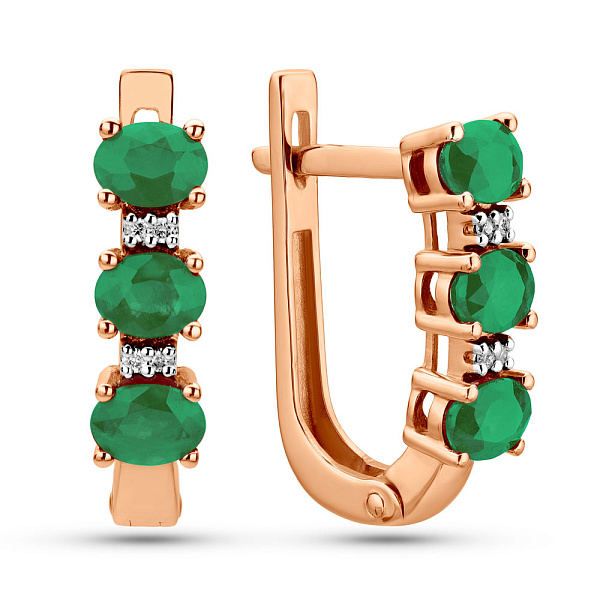 Серьги из красного золота с бриллиантами (арт. С011106и) – изображение 1