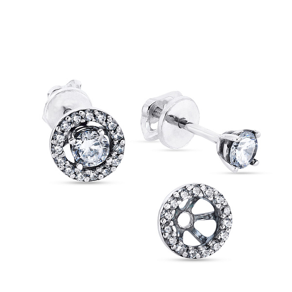 Серебряные пусеты с фианитами (арт. 7918/29050) – изображение 1