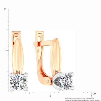 Золотые серьги с фианитами (арт. 110632)