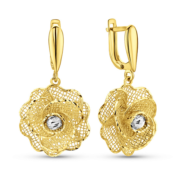 Золотые серьги-подвески Francelli (арт. 1101000ж) – изображение 1