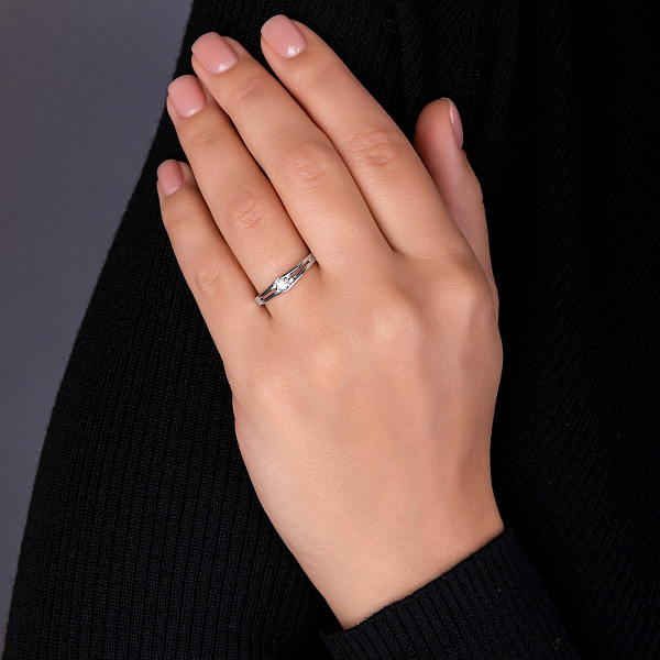 Каблучка з білого золота з діамантом (арт. К011426005б) – зображення 3