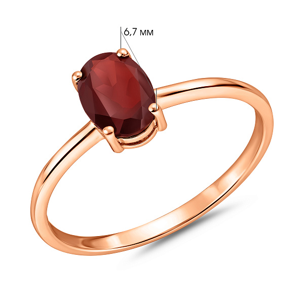 Золотое кольцо с гранатом (арт. 141232Пк) – изображение 2