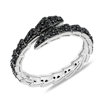 Серебряное кольцо Змея с чернением (арт. 7501/8497ч)