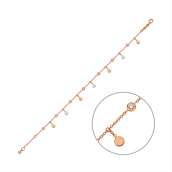 Золотой браслет с фианитами (арт. 3261349р) – изображение 1