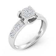 Каблучка з білого золота з діамантами (арт. К011300050б)