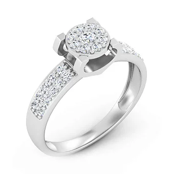 Кольцо из белого золота с бриллиантами (арт. К011300050б)
