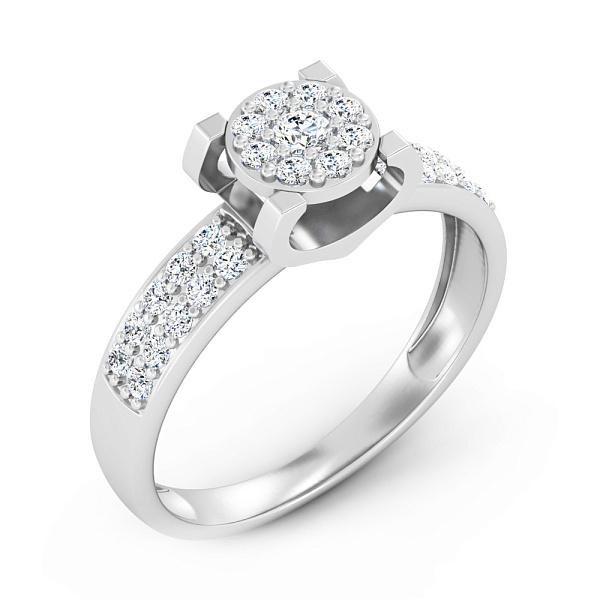 Кольцо из белого золота с бриллиантами (арт. К011300050б) – изображение 1