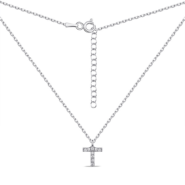 Срібне кольє Літера Т (арт. 7507/2171) – зображення 2