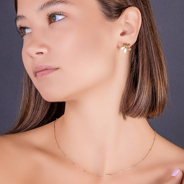 Золотые серьги Francelli Цветы (арт. 111205ж) – изображение 2