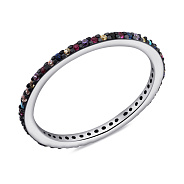 Срібна каблучка з альпінітами та фіанітами (арт. 7501/6519ацв)