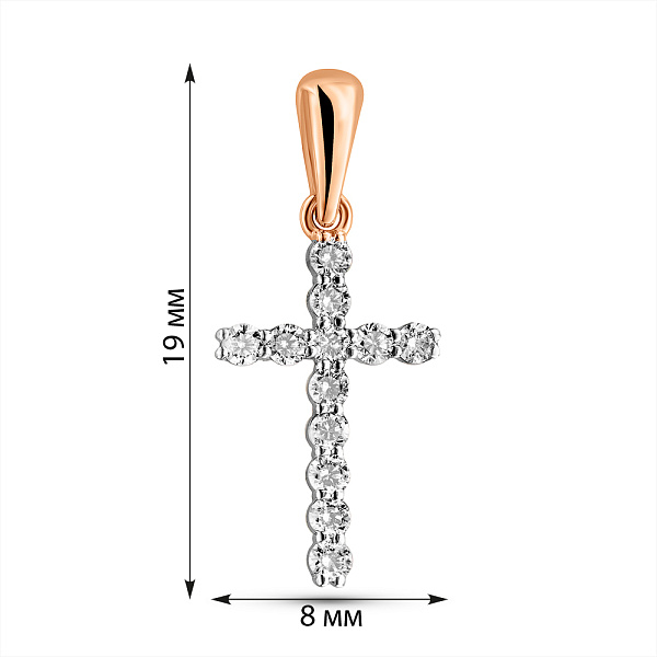 Золотий хрестик з діамантами  (арт. П011273015) – зображення 3