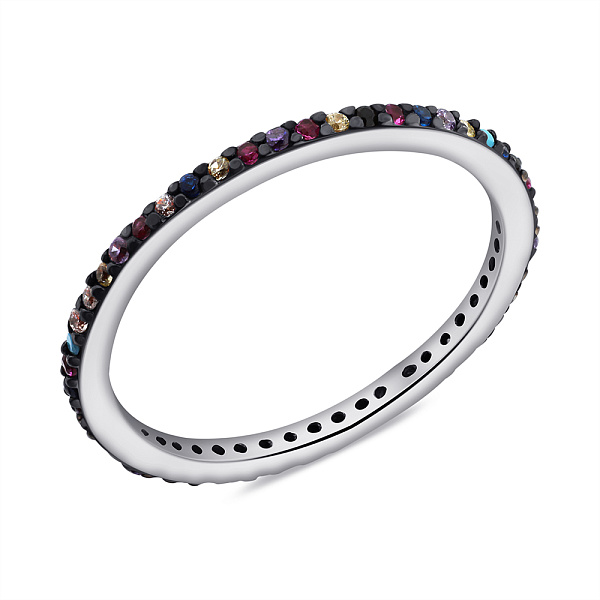 Срібна каблучка з альпінітами та фіанітами (арт. 7501/6519ацв) – зображення 1