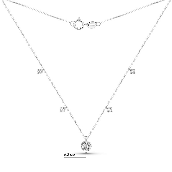 Кольє з білого золота з діамантами (арт. Ц341660030б) – зображення 3