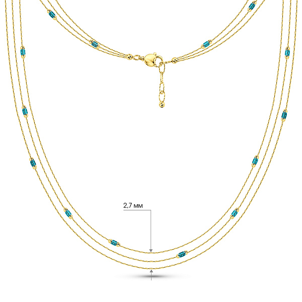 Золотое многослойное колье Francelli (арт. 352697жг) – изображение 3