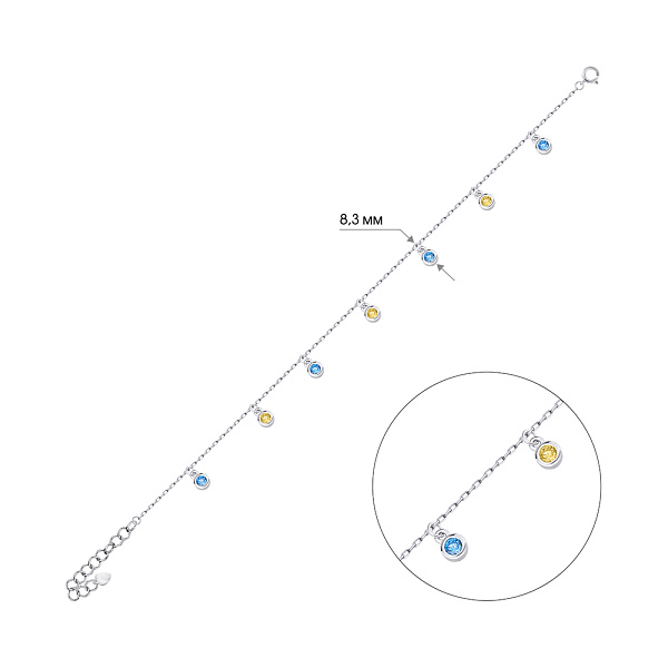 Серебряный браслет с альпинитами (арт. 7509/4412агж) – изображение 2