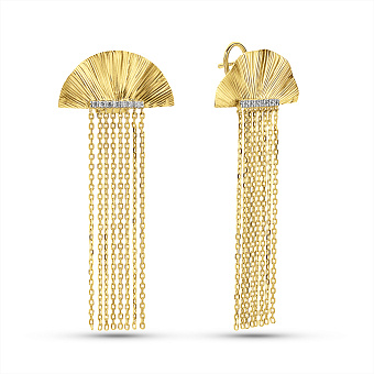 Серьги Francelli из желтого золота с бриллиантами (арт. С111447010жа)