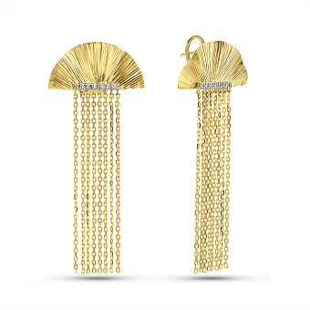 Сережки Francelli з жовтого золота з діамантами (арт. С111447010жа)