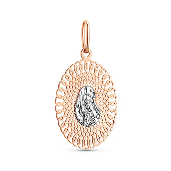 Фото Ладанка из золота Божья Матерь с младенцем (арт. 440864кб)