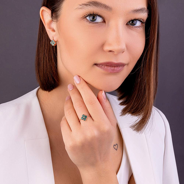 Кольцо из красного золота с кварцем (арт. 141246Пз) – изображение 4