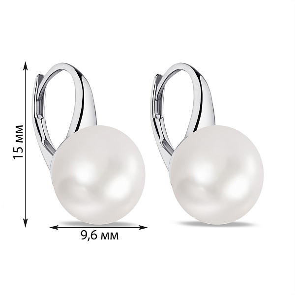 Серебряные серьги с жемчугом  (арт. 7502/2972/3жб) – изображение 2