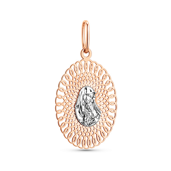 Ладанка из золота Божья Матерь с младенцем (арт. 440864кб) – изображение 1