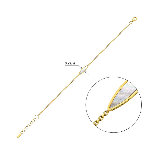 Браслет з жовтого золота Francelli з перламутром (арт. 326835жп) – зображення 4