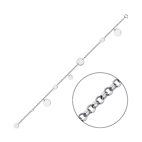Серебряный браслет без камней (арт. 7509/4305) – изображение 1