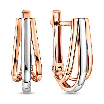 Фото Золотые серьги с родированием (арт. 110675)