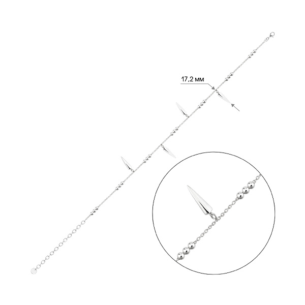 Срібний браслет на ногу без каменів (арт. 7509/5083н) – зображення 2