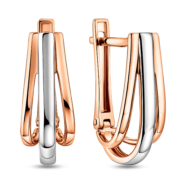 Золотые серьги с родированием (арт. 110675) – изображение 1