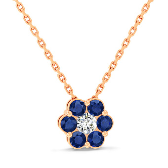 Фото Золоте кольє з сапфірами і діамантом (арт. Ц011634с)