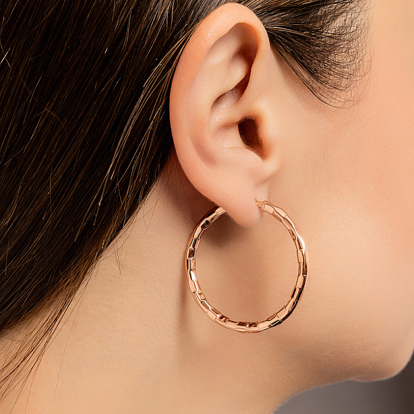 Серьги из красного золота без камней (арт. 1091891/35) – изображение 3