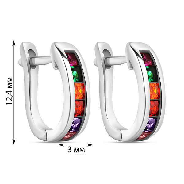 Серебряные серьги с цветными альпинитами (арт. 7502/3925а) – изображение 2