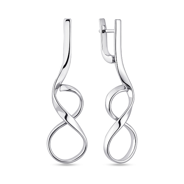 Серебряные серьги без камней (арт. 7502/2480) – изображение 1