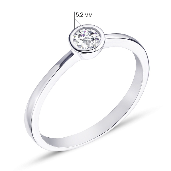 Серебряное кольцо с фианитом (арт. 7501/4389) – изображение 2