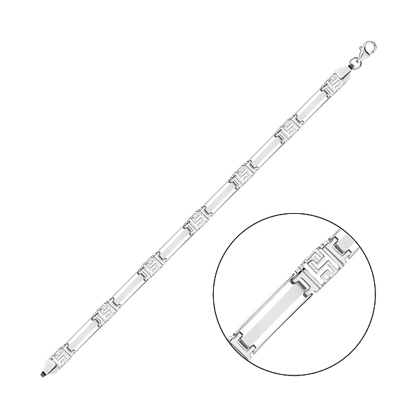 Браслет срібний з грецьким орнаментом (арт. 7509/4181) – зображення 1